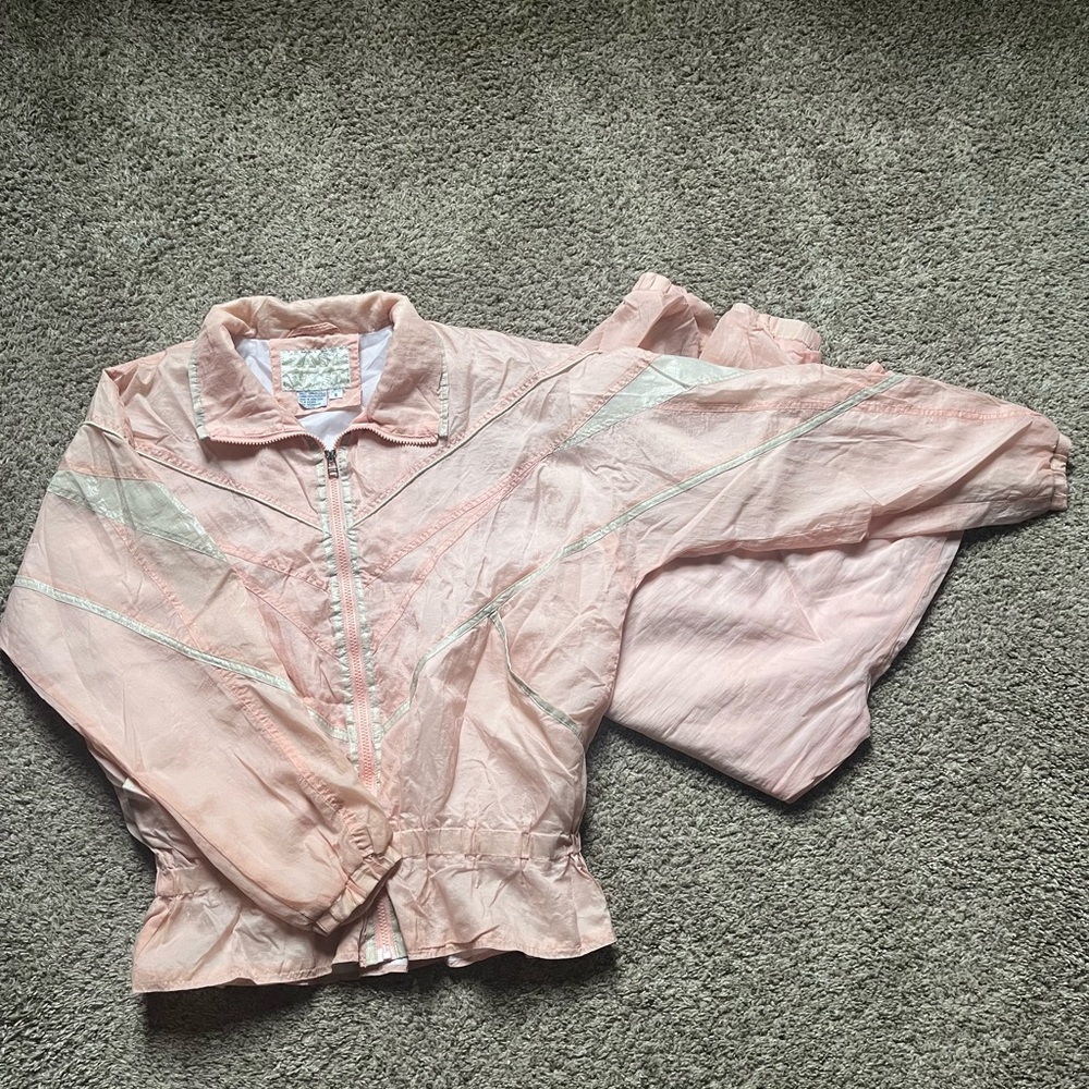 Vintage East West Peach, Cream, and Silver Tracksuit